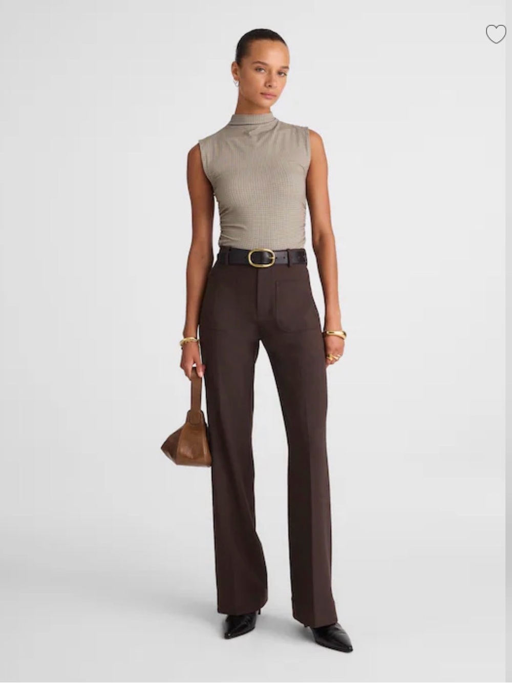 Madewell High-Rise Bootcut Trouser in Deep Chocolate